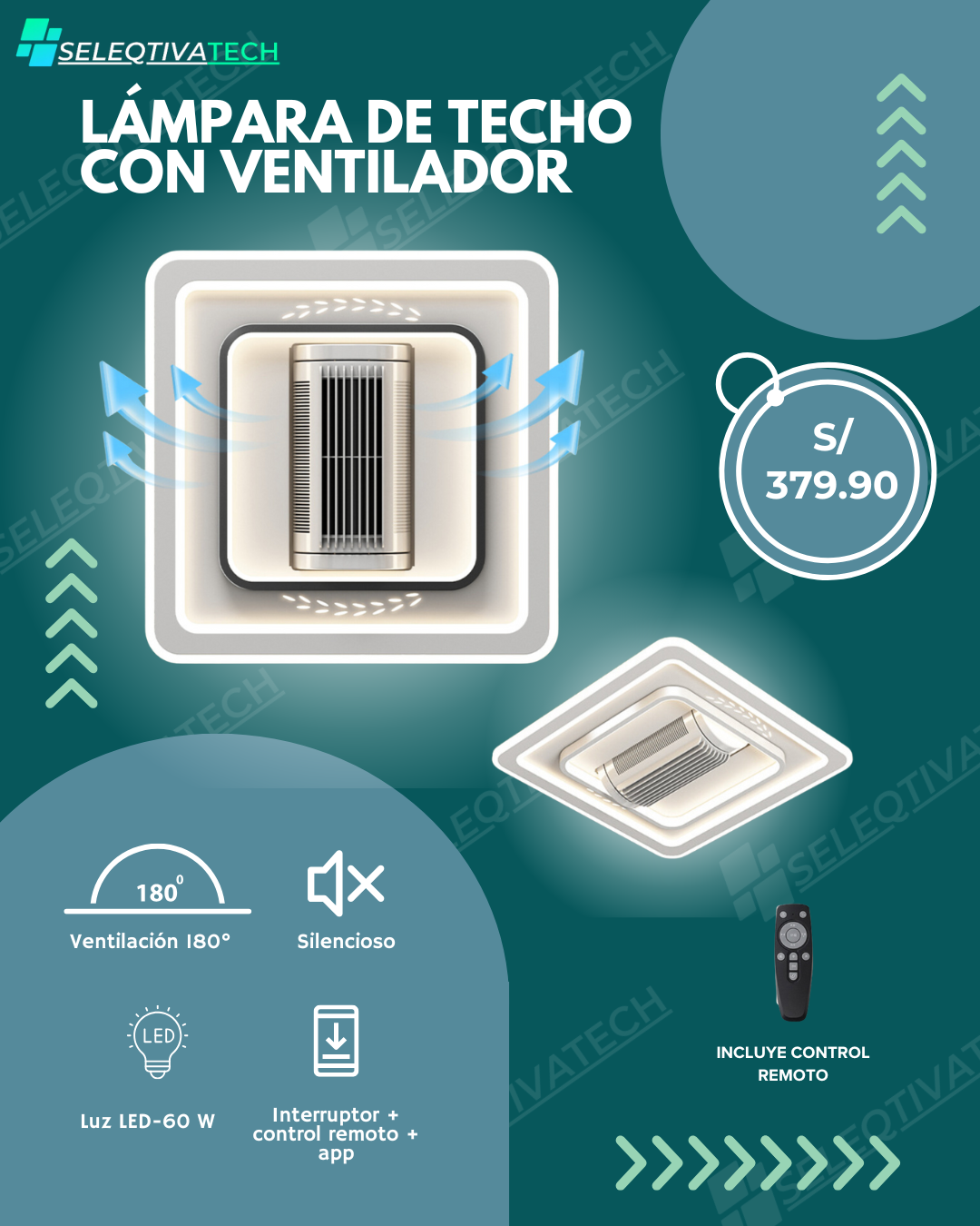 Lámpara de techo con ventilador